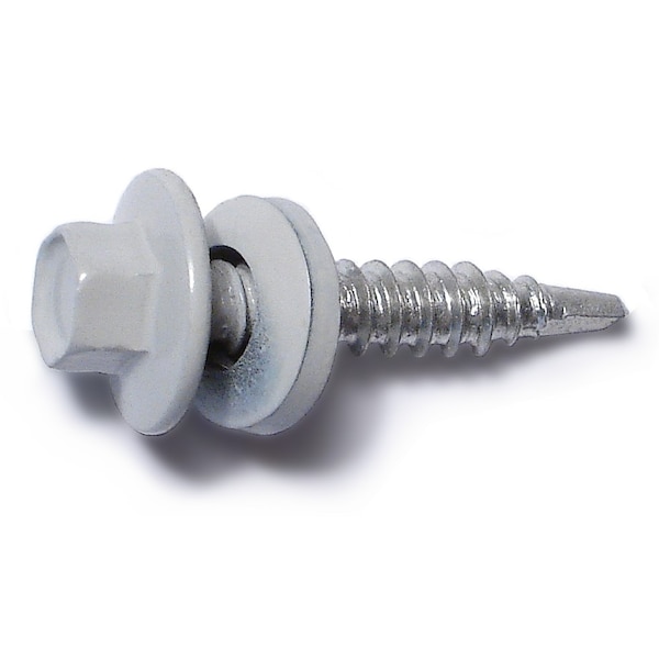 Buildright Self-Drilling Screw, #10 x 1 in, Painted Steel Flange Hex Head External Hex Drive, 3000 PK 09587 - main
